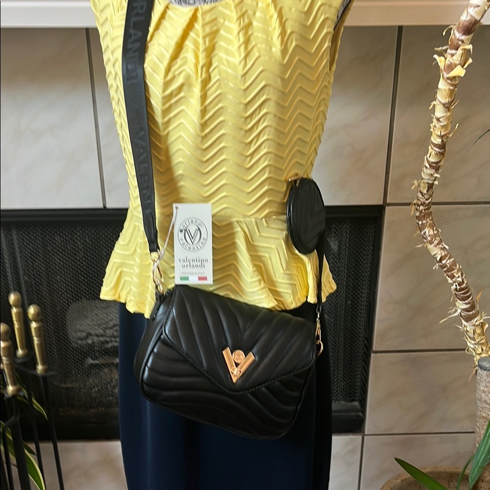 Valentino Black Quilted Crossbody Bag